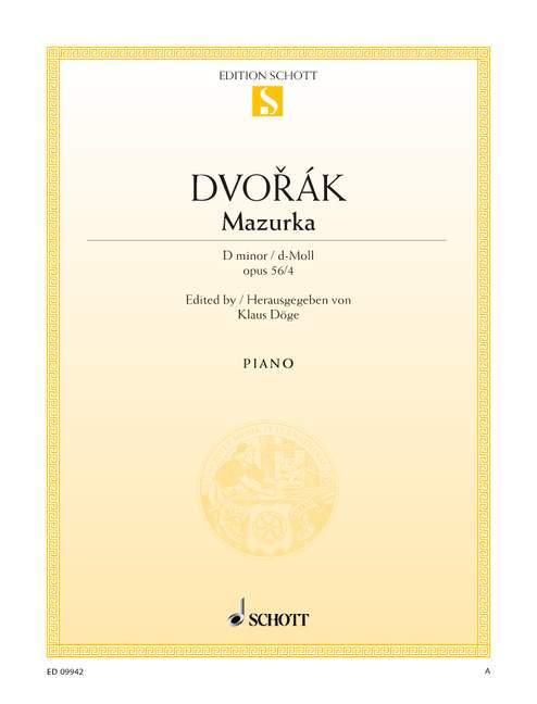 Mazurka D minor op. 56/4 德弗札克 馬祖卡小調 鋼琴獨奏 朔特版 | 小雅音樂 Hsiaoya Music