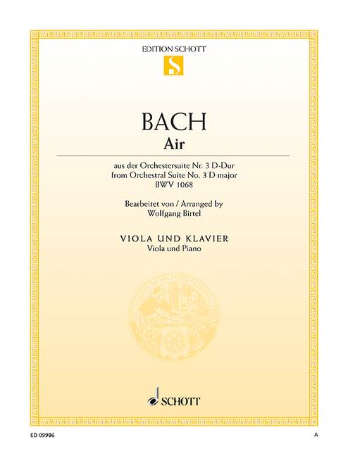Air BWV 1068 from the Orchestral Suite No. 3 巴赫約翰‧瑟巴斯提安 管弦樂團組曲 中提琴加鋼琴 朔特版 | 小雅音樂 Hsiaoya Music