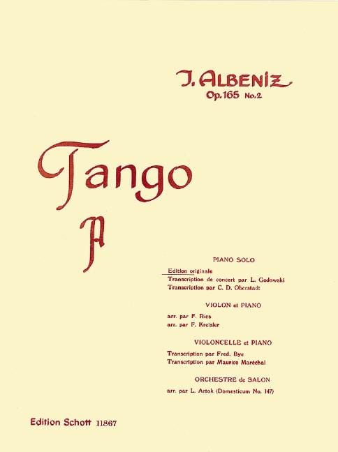 Tango op. 165/2 阿爾貝尼士 探戈 鋼琴獨奏 朔特版 | 小雅音樂 Hsiaoya Music