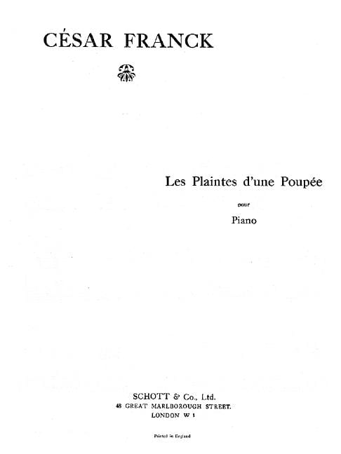 Les Plaintes d'une Poupée 法朗克．賽札爾 鋼琴獨奏 朔特版 | 小雅音樂 Hsiaoya Music
