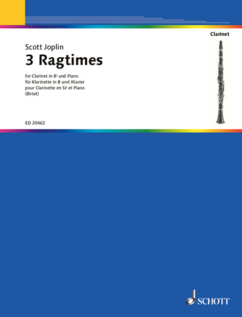 3 Ragtimes 喬普林 繁音拍子 豎笛 1把以上加鋼琴 朔特版 | 小雅音樂 Hsiaoya Music