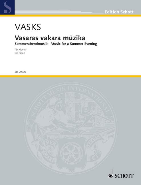 Vasaras vakara muzika (Music for a Summer Evening) 瓦斯克斯 鋼琴獨奏 朔特版 | 小雅音樂 Hsiaoya Music