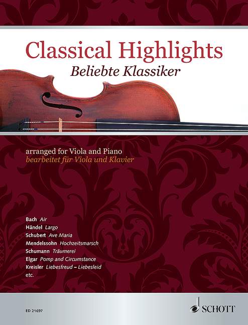 Classical Highlights arranged for Viola and Piano 古典改編中提琴鋼琴 中提琴加鋼琴 朔特版 | 小雅音樂 Hsiaoya Music