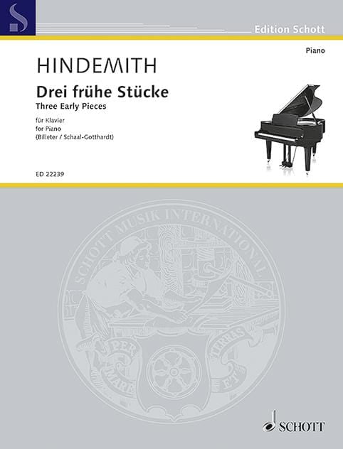 Three Early Pieces Edited from the text Edition Paul Hindemith. Sämtliche Werke 辛德密特 小品 歌詞 鋼琴獨奏 朔特版 | 小雅音樂 Hsiaoya Music