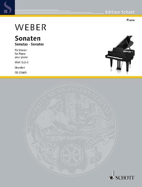 Sonatas WeV Q.2-5 Edited from the Text of the Carl Maria von Weber Complete Edition 韋伯．卡爾 奏鳴曲 歌詞 詠唱調 鋼琴獨奏 朔特版 | 小雅音樂 Hsiaoya Music