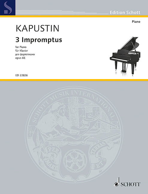 3 Impromptus op. 66 卡普斯汀．尼古拉 即興曲 鋼琴獨奏 朔特版 | 小雅音樂 Hsiaoya Music