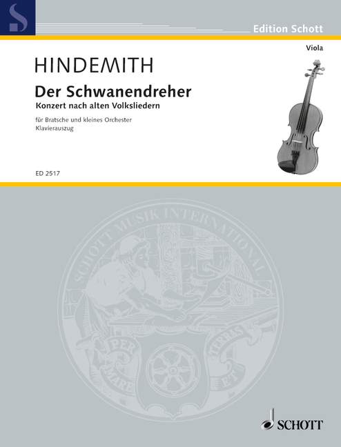 Der Schwanendreher Concerto after old folksongs 辛德密特 中提琴加管弦樂團 朔特版 | 小雅音樂 Hsiaoya Music