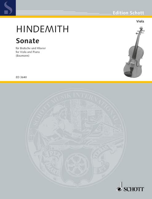 Sonata Edited after: Paul Hindemith, Complete Works, Vol. V/7 辛德密特 奏鳴曲 中提琴加鋼琴 朔特版 | 小雅音樂 Hsiaoya Music