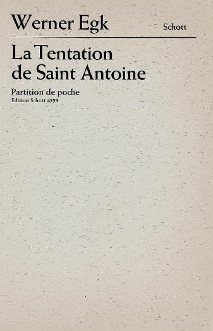 La Tentation de Saint Antoine nach Weisen und Versen des 18. Jahrhunderts 艾格科 詩節 總譜 朔特版 | 小雅音樂 Hsiaoya Music