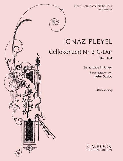 Concerto for Cello and Orchestra No. 2 C Major Ben104 First edition in urtext 普雷耶爾 協奏曲大提琴管弦樂團 大調 大提琴加管弦樂團 | 小雅音樂 Hsiaoya Music