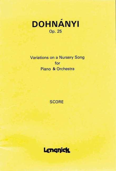 Variations on a Nursery Song op.25 多赫南伊·埃爾諾 變奏曲 歌 總譜 | 小雅音樂 Hsiaoya Music
