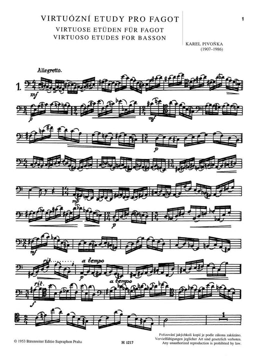 Virtuose Etüden für Fagott 騎熊士版 | 小雅音樂 Hsiaoya Music