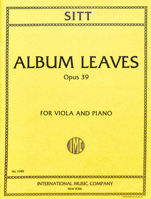 Album Leaves, Opus 39 西特漢斯 作品 中提琴 (含鋼琴伴奏) 國際版 | 小雅音樂 Hsiaoya Music