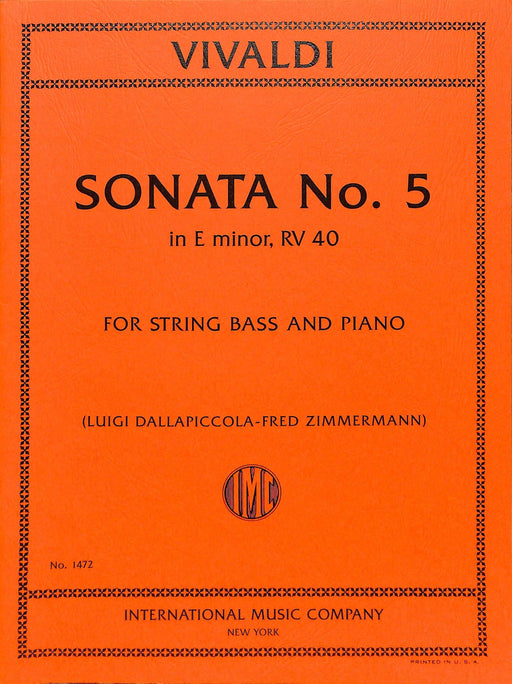 Sonata No. 5 in E minor, RV 40 韋瓦第 奏鳴曲 小調 低音大提琴 (含鋼琴伴奏) 國際版 | 小雅音樂 Hsiaoya Music