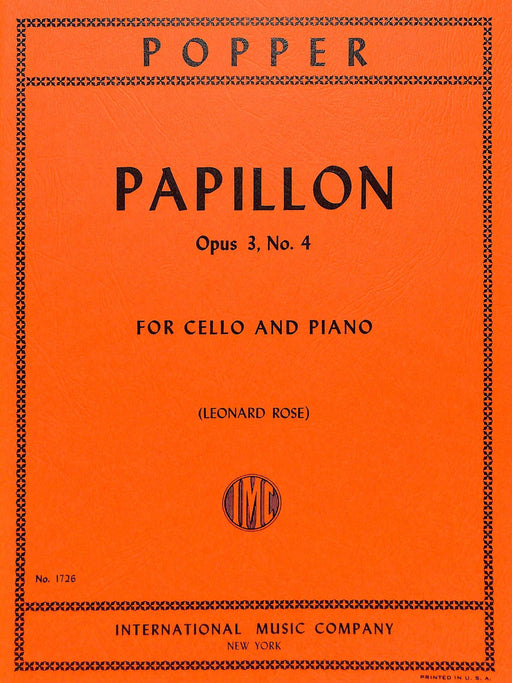 Papillon, Opus 3 波珀爾 蝴蝶 作品 大提琴 (含鋼琴伴奏) 國際版 | 小雅音樂 Hsiaoya Music