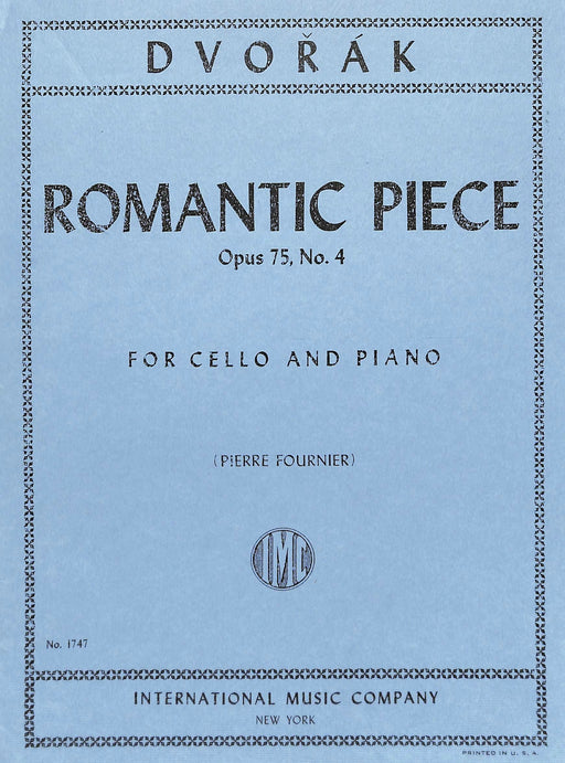 Romantic Piece, Opus 75, No. 4 德弗札克 小品作品 大提琴 (含鋼琴伴奏) 國際版 | 小雅音樂 Hsiaoya Music