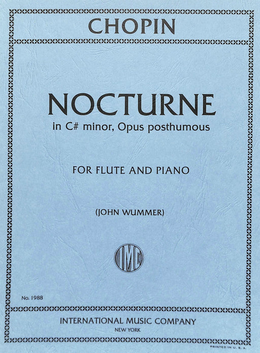Nocturne in C-sharp minor (Op. posth.) 蕭邦 夜曲 小調 長笛 (含鋼琴伴奏) 國際版 | 小雅音樂 Hsiaoya Music
