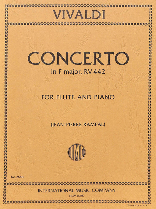 Concerto in F Major, RV 442 Con Sordini 韋瓦第 協奏曲 大調 長笛 (含鋼琴伴奏) 國際版 | 小雅音樂 Hsiaoya Music
