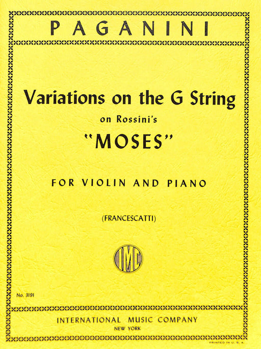 Variations on the G string (on a Theme from Moses by Rossini 變奏曲 弦樂 主題 小提琴 (含鋼琴伴奏) 國際版 | 小雅音樂 Hsiaoya Music