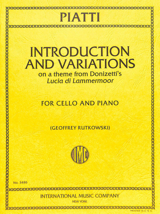 Introduction and Variations on a Theme from Donizetti's Lucia di Lammermoor 導奏變奏曲 主題 拉梅默的露琪亞 大提琴 (含鋼琴伴奏) 國際版 | 小雅音樂 Hsiaoya Music