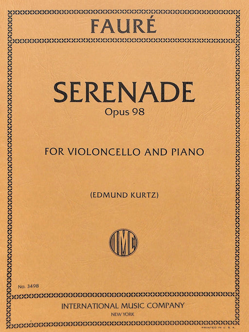 Serenade, Opus 98 佛瑞 小夜曲作品 大提琴 (含鋼琴伴奏) 國際版 | 小雅音樂 Hsiaoya Music
