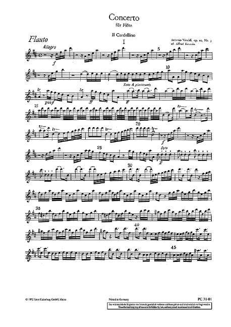 Concerto D major op. 10/3 RV 428/PV 155 Il Gardellino 韋瓦第 協奏曲大調 長笛加管弦樂團 歐伊倫堡版 | 小雅音樂 Hsiaoya Music