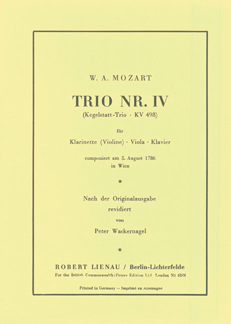 Trio Nr. IV KV 498 Kegelstatt-Trio 莫札特 鋼琴三重奏 | 小雅音樂 Hsiaoya Music