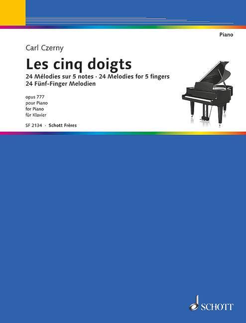Les cinq doigts op. 777 24 Melodies for 5 fingers 徹爾尼 鋼琴獨奏 朔特版 | 小雅音樂 Hsiaoya Music