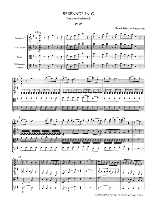 Eine kleine Nachtmusik for Strings G major K. 525 莫札特 弦樂小夜曲 弦樂 騎熊士版 | 小雅音樂 Hsiaoya Music