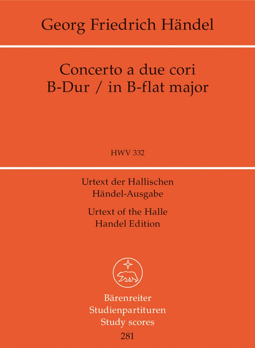 Concerto a due cori B-Dur HWV 332 -Konzert für 2 wind instr.chöre und Streicher- 韓德爾 協奏曲 管樂 騎熊士版 | 小雅音樂 Hsiaoya Music