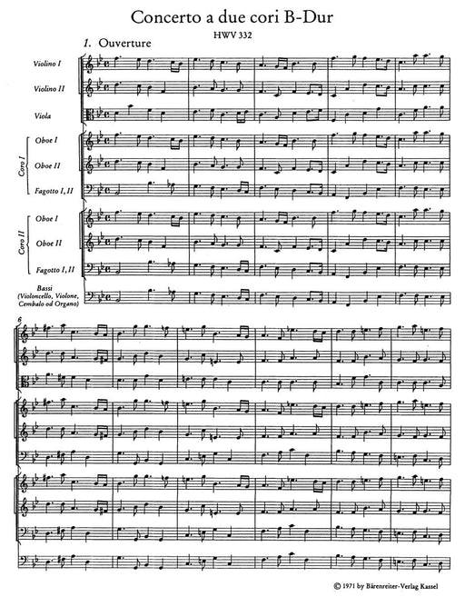 Concerto a due cori B-Dur HWV 332 -Konzert für 2 wind instr.chöre und Streicher- 韓德爾 協奏曲 管樂 騎熊士版 | 小雅音樂 Hsiaoya Music