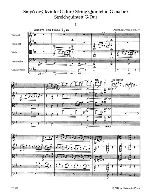 String Quintet G major op. 77 德弗札克 弦樂五重奏 騎熊士版 | 小雅音樂 Hsiaoya Music