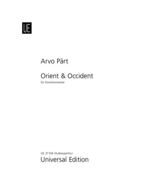 Orient & Occident 佩爾特．阿爾沃 總譜 環球版 | 小雅音樂 Hsiaoya Music