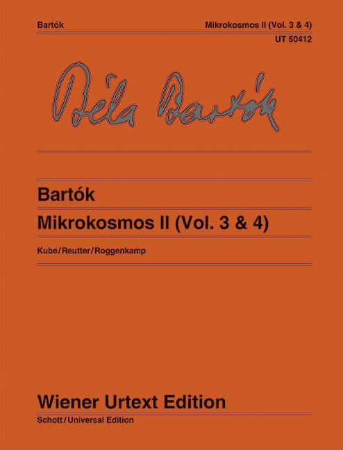 Mikrokosmos Band 2 (Vol. 3 & 4) Edited from the sources by Michael Kube and Jochen Reutter. Fingerings : Béla Bartók. Notes on Study and Interpretation by Peter Roggenkamp. 巴爾托克 小宇宙 音符 詮釋 鋼琴獨奏 維也納原典版 | 小雅音樂 Hsiaoya Music