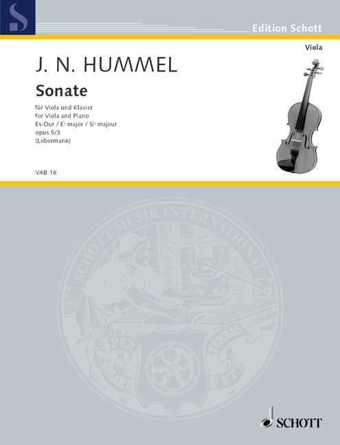 Sonata Eb Major op. 5/3 胡麥爾．約翰 奏鳴曲大調 中提琴加鋼琴 朔特版 | 小雅音樂 Hsiaoya Music
