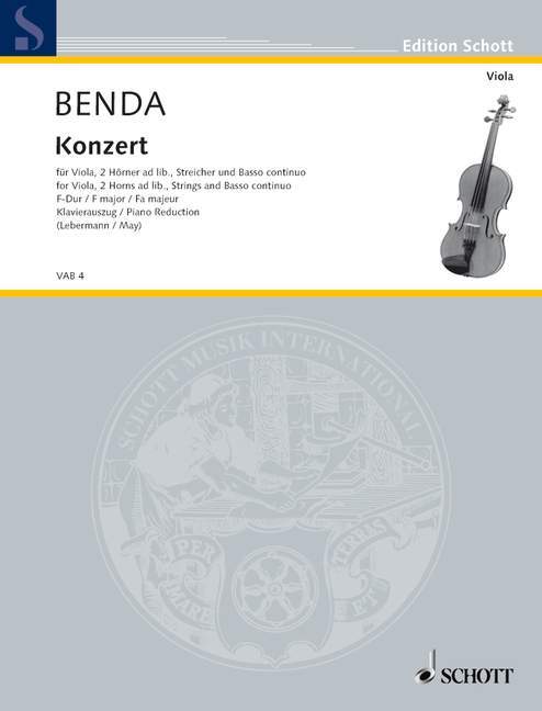 Concerto in F Major fr?her Georg Benda zugeschrieben 協奏曲 大調 中提琴加管弦樂團 朔特版 | 小雅音樂 Hsiaoya Music