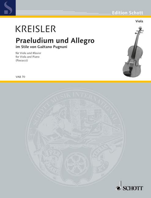 Praeludium and Allegro in Style of Gaetano Pugnani 克萊斯勒 前奏與快板風格 中提琴加鋼琴 朔特版 | 小雅音樂 Hsiaoya Music