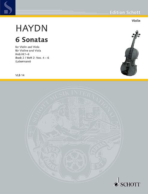 6 Sonatas Hob.VI: 1-6 Issue 2 弦樂二重奏 奏鳴曲 朔特版 | 小雅音樂 Hsiaoya Music