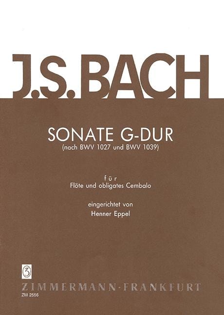 Sonata G major nach BWV 1027 und BWV 1039 巴赫約翰‧瑟巴斯提安 奏鳴曲大調 長笛加鋼琴 齊默爾曼版 | 小雅音樂 Hsiaoya Music