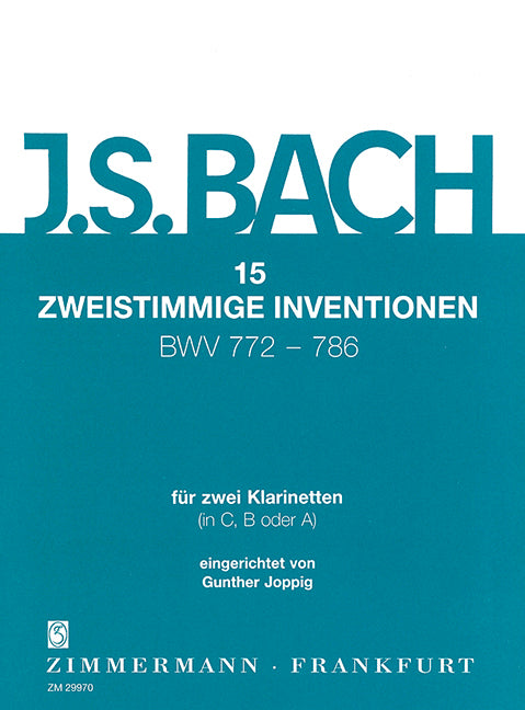 15 Two-Part Inventions BWV 772-786 巴赫約翰‧瑟巴斯提安 二聲部 創意曲 豎笛 2把 齊默爾曼版 | 小雅音樂 Hsiaoya Music