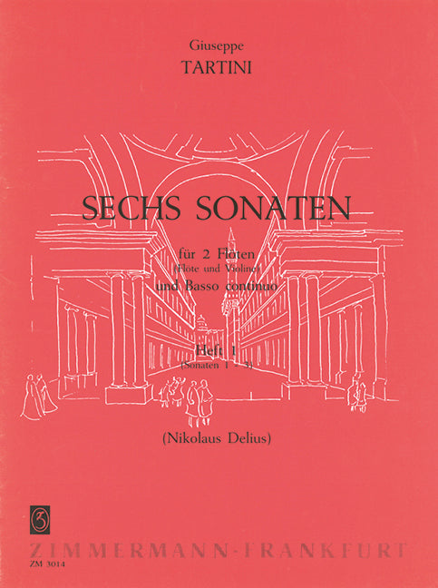 6 Sonatas Heft 1 Sonaten 1 - 3 塔悌尼 奏鳴曲 長笛 2把以上加鋼琴 齊默爾曼版 | 小雅音樂 Hsiaoya Music