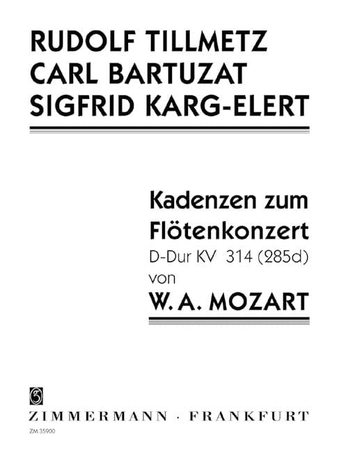 Cadenzas for the Flute Concert No. 2 D major KV 314 (285d) 莫札特 裝飾樂段 長笛音樂會 大調 長笛獨奏 齊默爾曼版 | 小雅音樂 Hsiaoya Music