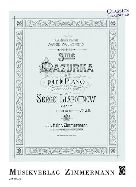 Mazurka No. 3 op. 17 李亞普諾夫 馬祖卡 鋼琴獨奏 齊默爾曼版 | 小雅音樂 Hsiaoya Music