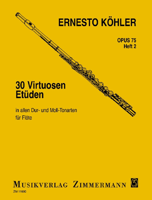 30 Virtuoso Etudes in all major and minor keys op. 75 Heft 2 練習曲 大調小調 長笛教材 齊默爾曼版 | 小雅音樂 Hsiaoya Music