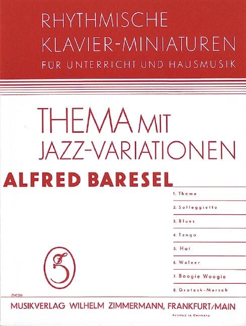 Theme with Jazz Variations Rhythmische Klavier-Miniaturen für Unterricht und Hausmusik 主題爵士音樂變奏曲 鋼琴獨奏 齊默爾曼版 | 小雅音樂 Hsiaoya Music