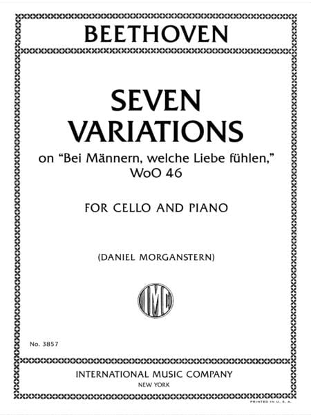 7 Variations on 'Bei Mannern, welche Liebe fuhlen', WoO 46, for Cello and Piano 貝多芬 變奏曲 大提琴鋼琴 大提琴 (含鋼琴伴奏) 國際版 | 小雅音樂 Hsiaoya Music