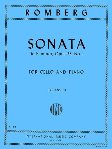 Sonata in E minor, Op. 38 No. 1 隆貝爾格伯恩哈德 奏鳴曲 小調 大提琴 (含鋼琴伴奏) 國際版 | 小雅音樂 Hsiaoya Music