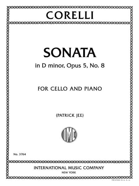 Sonata, Op. 5, No. 8 柯雷里阿爾坎傑羅 奏鳴曲 大提琴 (含鋼琴伴奏) 國際版 | 小雅音樂 Hsiaoya Music
