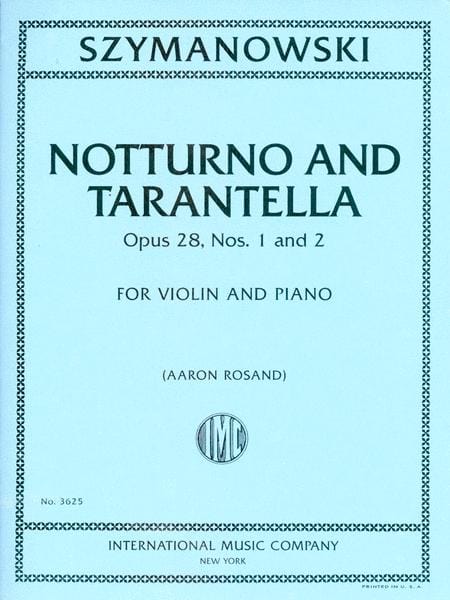 Notturno and Tarantella, Op. 28, Nos. 1 and 2 齊馬諾夫斯基 塔蘭泰拉 小提琴 (含鋼琴伴奏) 國際版 | 小雅音樂 Hsiaoya Music