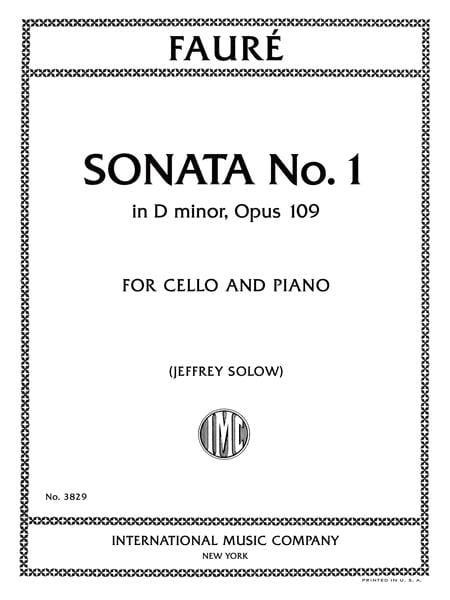 Sonata No. 1 in D minor, Op. 109 for Cello and Piano 佛瑞 奏鳴曲 小調 大提琴鋼琴 大提琴 (含鋼琴伴奏) 國際版 | 小雅音樂 Hsiaoya Music